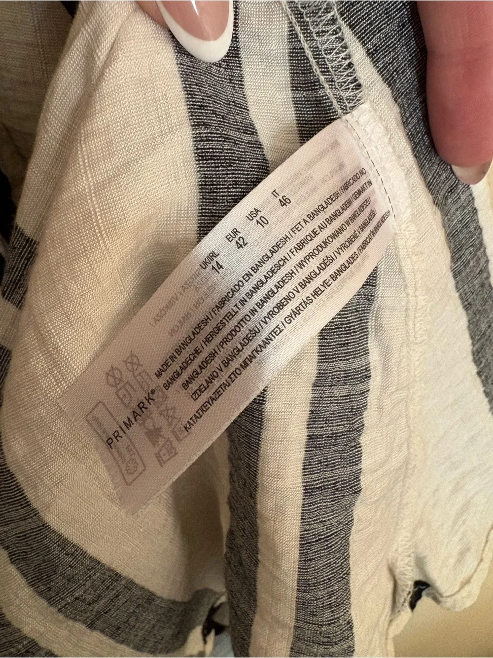 Primark Black White Vertical Stripe Button Front Belted Collared Maxi Dress - Picture 5 of 10